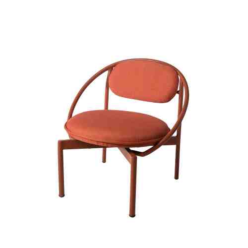 Every Collection LEHA Lounge Chair Upholstered in Terracotta - Tangerine
