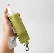 HAND SANITIZER HOLDER_CANVAS WATER REPELLENT_C826_LIME GREEN