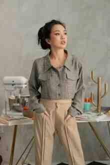 COCO CROPPED JACKET IN PEBBLE GREEN (START SHIPPING 15 AGUSTUS)