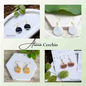 Alana Cerchio Marble Earrings-Marble Jewelry