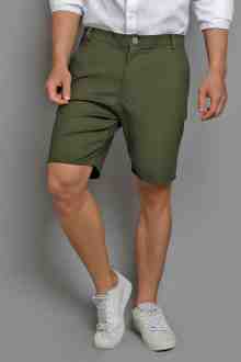 Green Army Slim Fit Short Chinos