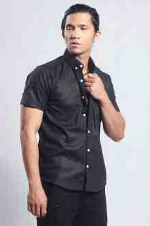 Solid Black Oxford s/s Shirt