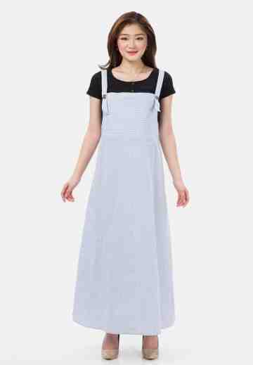 Small Plaid Long Overall Skirt image