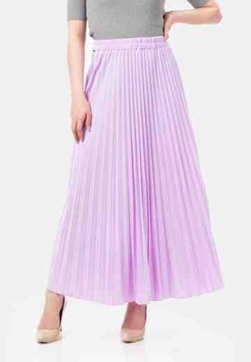 Long Pleats Skirt in Lilac image