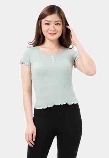 Button Basic Blouse in Tosca image