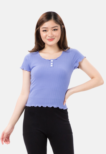 Button Basic Blouse in Lilac image