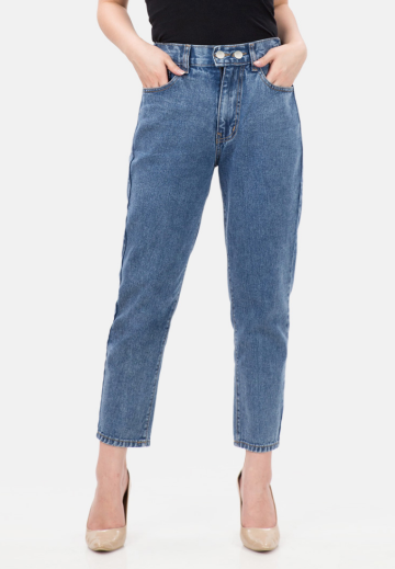 Tapared Two Button Jeans in Blue image