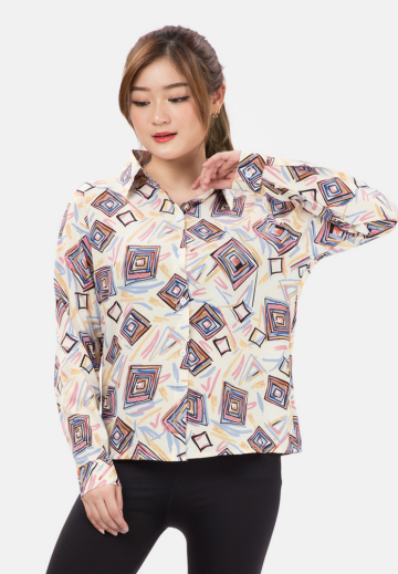 Abstract Square Shirt in Cream image