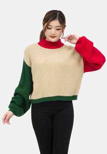 Puff Sleeve Crop Sweater image