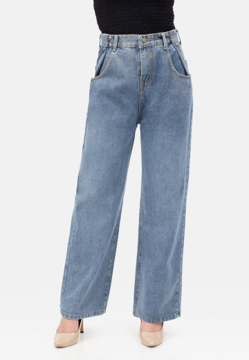 Hook Waist Straight Jeans image