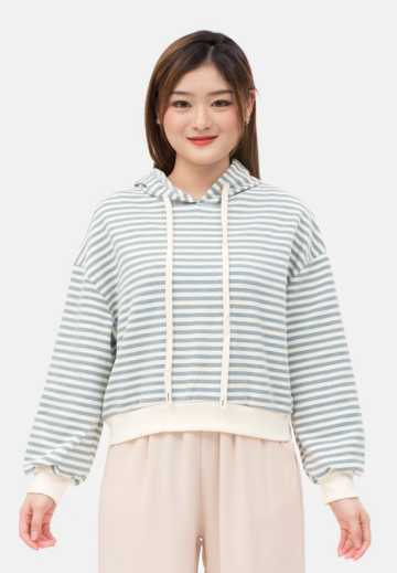 Jia Stripe Hoody Sweater in Blue image