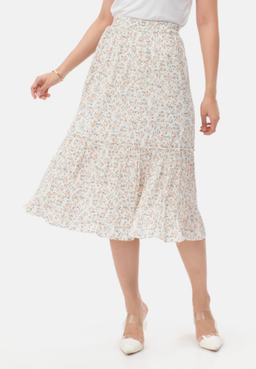Flo Midi Skirt in Cream image