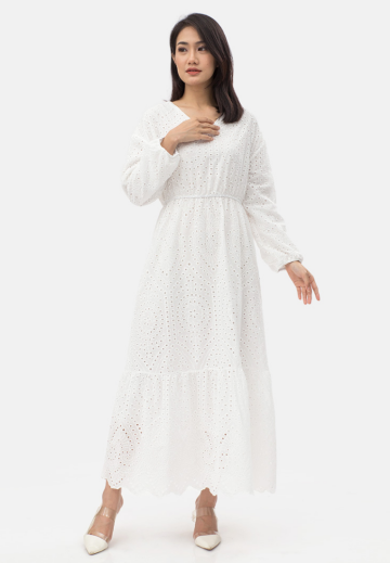 Vina Long Dress in White image
