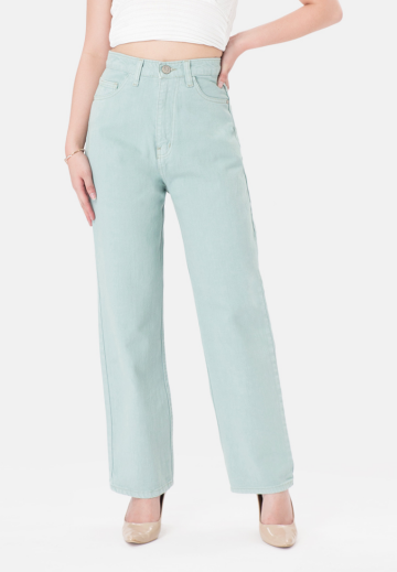 Basic Straight Jeans in Tosca image