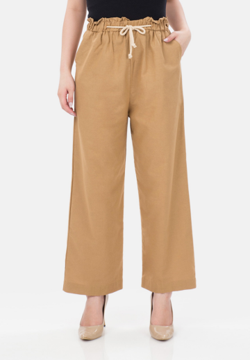 Linen Cullote Pants in Beige image