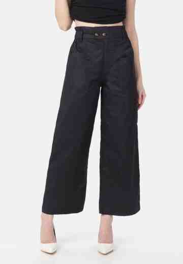 Jasmine Cullote Linen Pants in Black image