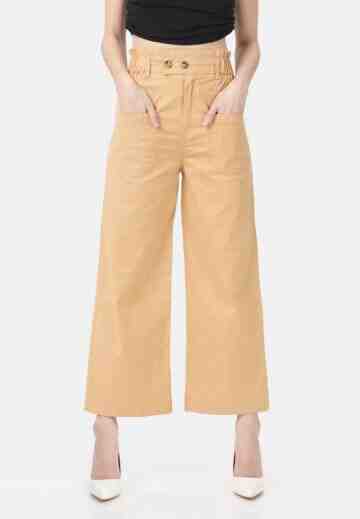 Jasmine Cullote Linen Pants in Brown image