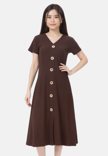 Sheila Midi Dress in Brown image