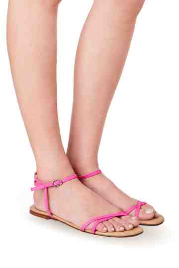 Ankle Strap Flat Leather Sandals