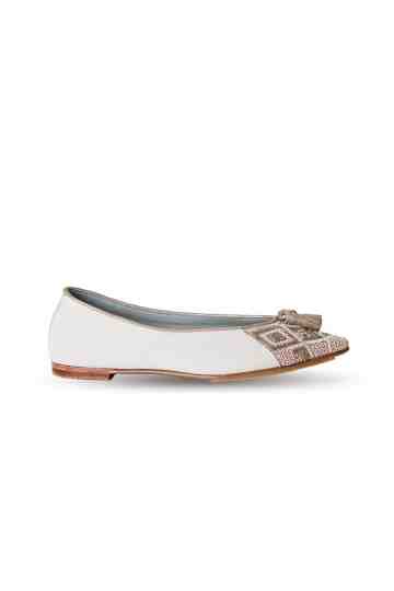Freya Embroidered Pointed Toe Flat