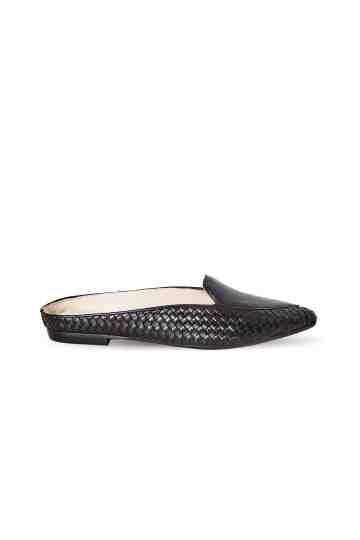 Woven Leather Pointed Toe Loafer