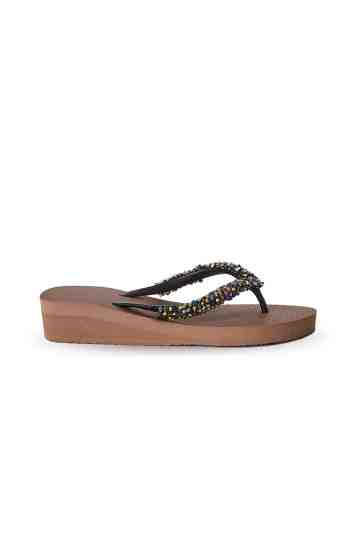 "Classic Aby" 3cm Sole Crystal Embellished Rubber Thong Sandals