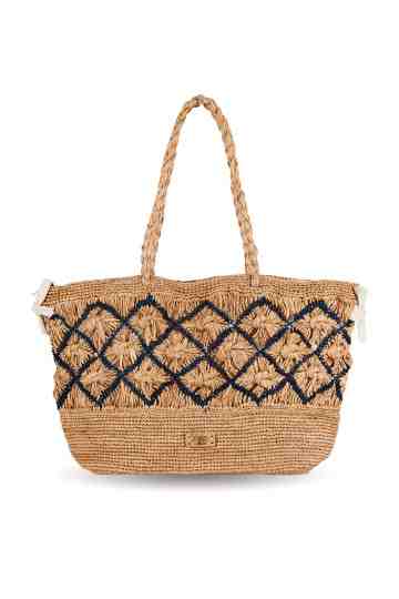 "Diaosa" Crochet Tote Bag With Embroidered Pattern