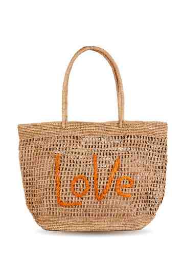"Blabla" Love Crochet Tote Bag With Embroidered Message