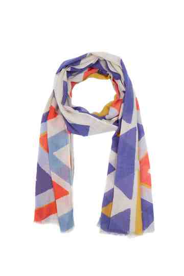 Multicolor Scarf With Geometrical Pattern
