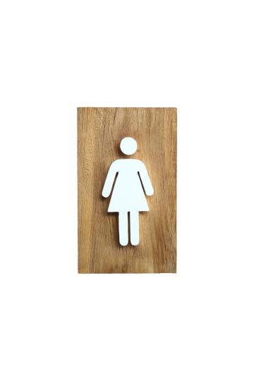Teak Toilet Sign Woman