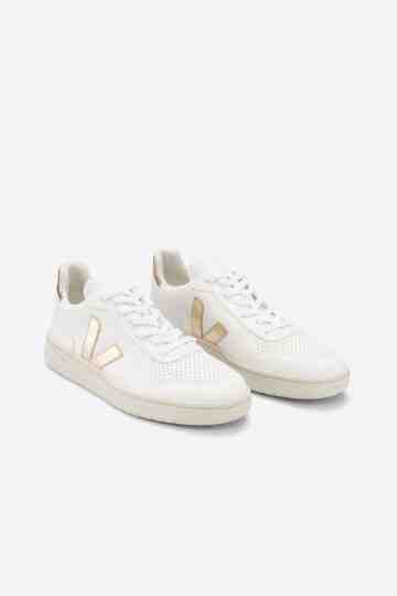 V 10 White Platine Chromefree Leather Sneakers