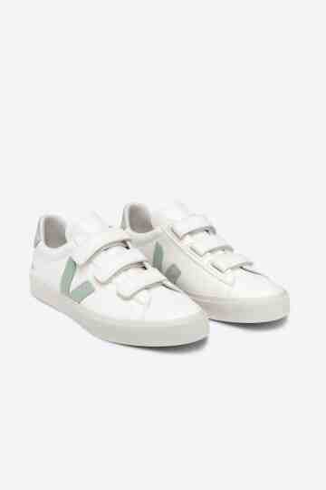 Recife White Matcha Chromefree Leather Sneakers