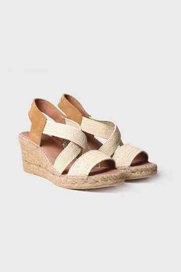"Susa SP" Wedge espadrille in fabric with elastic bands