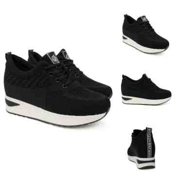 PVN Sepatu Sneakers Wanita Hitam Sport Shoes 045