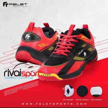 Sepatu Felet Badminton Kids FT BS 42 (Black/Red) - 34