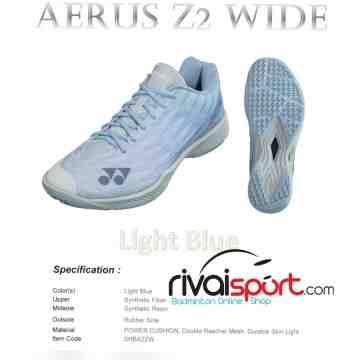 Sepatu Yonex Badminton Power Cushion Aerus Z 2 Z2 Wide Light Blue
