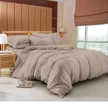TOMOMI - BED SHEET / SPREI SET MICROTEX EMBOSS AIMI SAND | DOUBLE