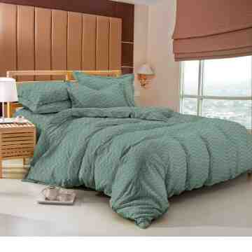 TOMOMI - BEDCOVER SET MICROTEX EMBOSS AIMI GREEN PICKLE | SINGLE