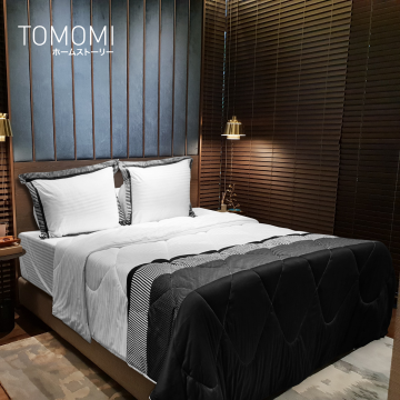 TOMOMI - BED SHEET SET/ SPREI SET NIPPON CT SATEEN NARITA BLACK DOUBLE