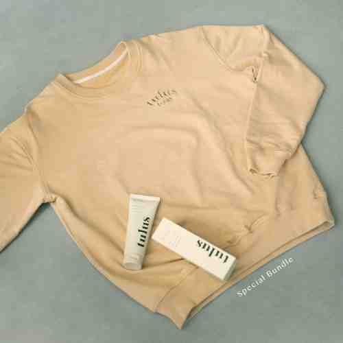 bundle - 1 (one) balanced gel cleanser + "tulus terus" sweatshirt [ Free Size ]