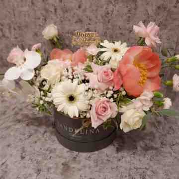 Peonies Bloombox with Wishing Topper