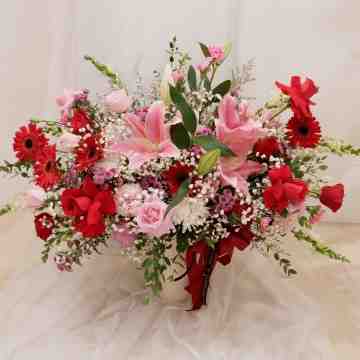 Custom Bold Vase Arrangement with Lilies