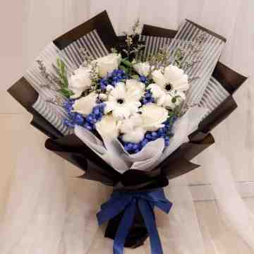 Blue White Tone Custom Bouquet