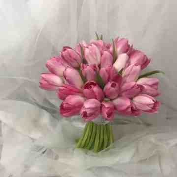 All Tulips in Pink Bridal Bouquet