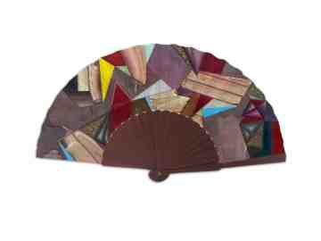 Wianta Handfan Abstraction Triangle Silver Brown OAOC -1991 image