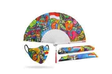 Printed Silk Fan 1 Set Special Independence Day limited Edition image