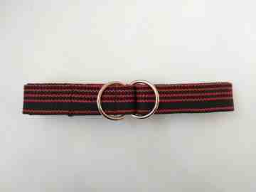 Metal Strap Belt Red Stripes
