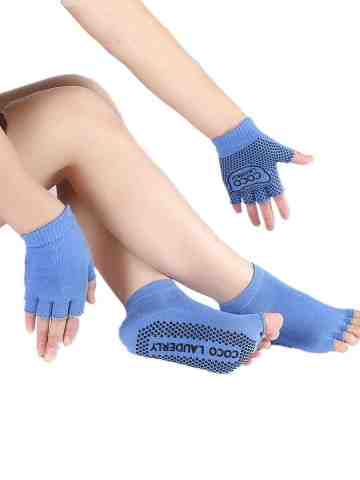 Yoga Socks Half Blue